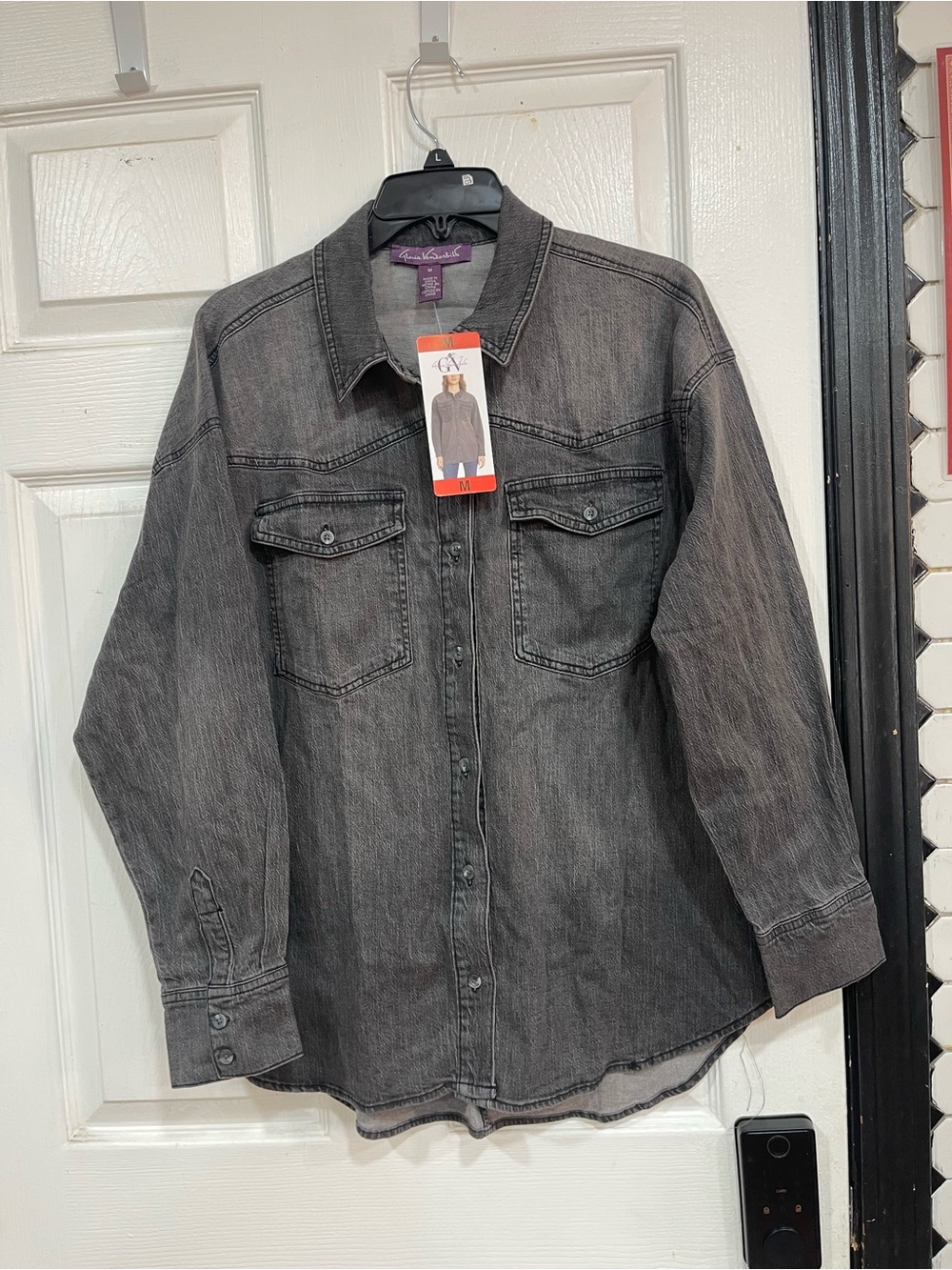 Gloria Vanderbilt women’s Washed Black Button-Down Shirt